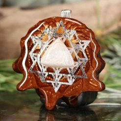 TEP Pendants Crazy Lace Agate With Silver 64 Star Tetrahedron
