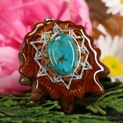 TEP Pendants Turquoise In The Matrix With Silver 64 Star Tetrahedron 7 TEP Pendants Turquoise In The Matrix With Silver 64 Star Tetrahedron