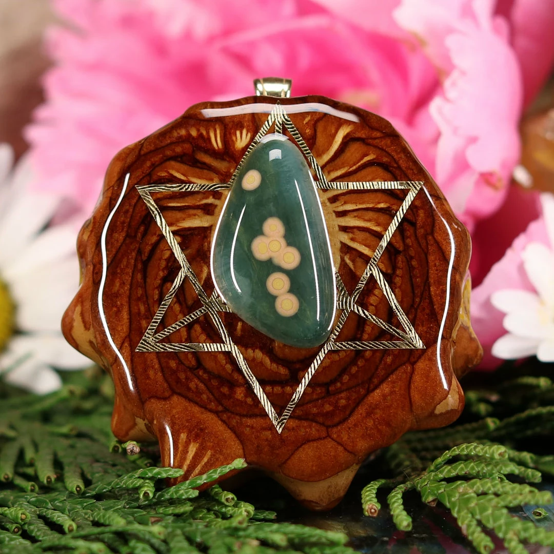 TEP Ocean Jasper With Gold Merkaba 3 TEP Ocean Jasper With Gold Merkaba