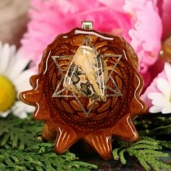 TEP Leopard Jasper With Gold Merkaba