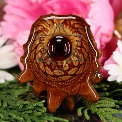 TEP Pendants Red Garnet With Gold Merkaba