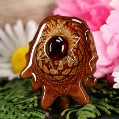 TEP Pendants Red Garnet With Gold Merkaba