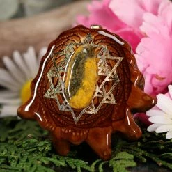TEP Pendants Bumblebee Jasper With Gold 64 Star Tetrahedron