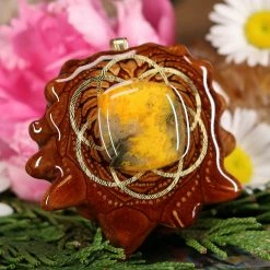 TEP Bumblebee Jasper With Gold Seed Of Life