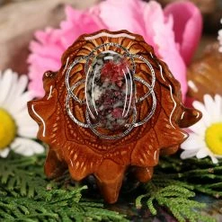 TEP Pendants Eudialyte With Silver Seed Of Life