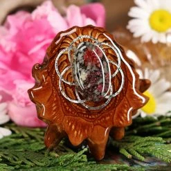 TEP Pendants Eudialyte With Silver Seed Of Life 7 TEP Pendants Eudialyte With Silver Seed Of Life