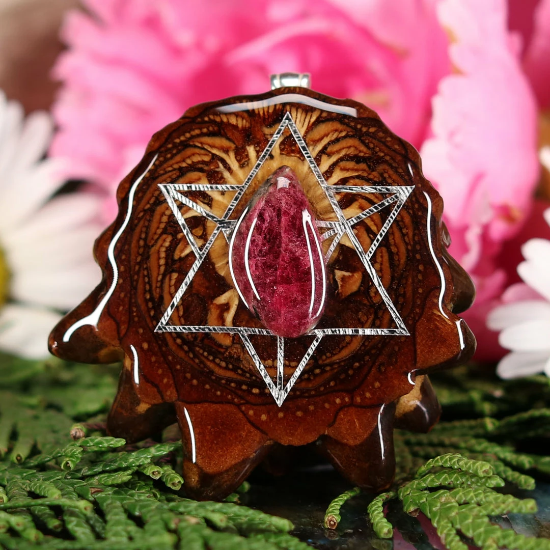 TEP Ruby In Fuchsite With Silver Merkaba Pendants 3 TEP Ruby In Fuchsite With Silver Merkaba Pendants