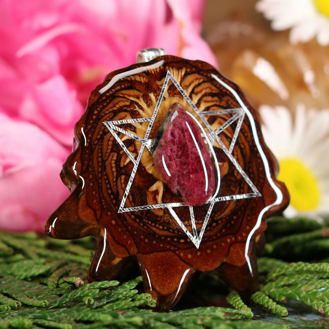 TEP Ruby In Fuchsite With Silver Merkaba Pendants 5 TEP Ruby In Fuchsite With Silver Merkaba Pendants