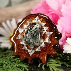 TEP Eudialyte With Silver Sri Yantra Pendants
