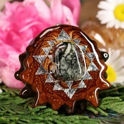 TEP Eudialyte With Silver Sri Yantra Pendants