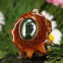 TEP Gray Druzy Quartz Pendants