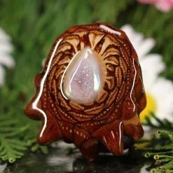 TEP Pendants White Druzy Quartz 6 TEP Pendants White Druzy Quartz