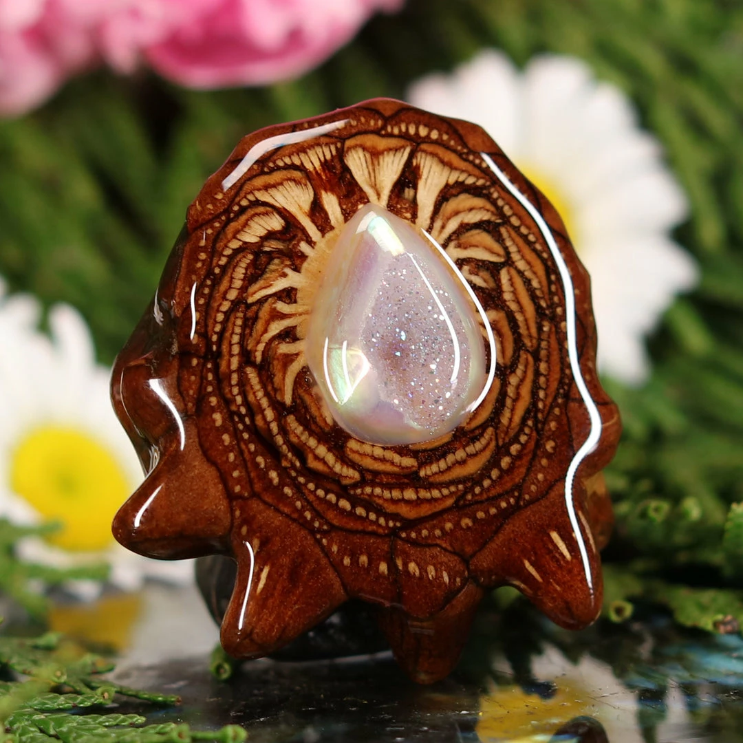 TEP Pendants White Druzy Quartz 5 TEP Pendants White Druzy Quartz