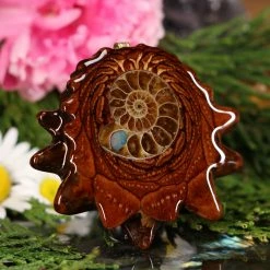 TEP Pendants Opal-Inlaid Ammonite 7 TEP Pendants Opal-Inlaid Ammonite