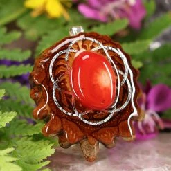 TEP Red Coral With Silver Seed Of Life 7 TEP Red Coral With Silver Seed Of Life