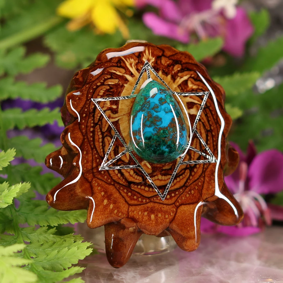 TEP Pendants Shattuckite With Silver Merkaba 5 TEP Pendants Shattuckite With Silver Merkaba