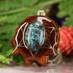 TEP Shattuckite With Gold Merkaba