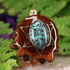 TEP Shattuckite With Gold Merkaba