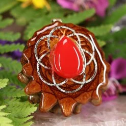 TEP Red Coral With Silver Seed Of Life