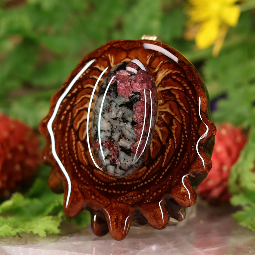 TEP Eudialyte Pendants 4 TEP Eudialyte Pendants