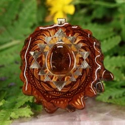 TEP Watermelon Tourmaline With Gold Sri Yantra Pendants
