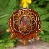 TEP Pendants Watermelon Tourmaline With Gold Seed Of Life And Back Om
