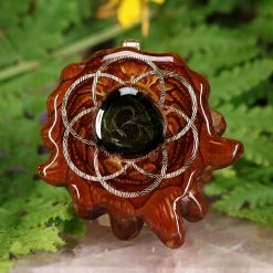 TEP Green Tourmaline With Gold Seed Of Life