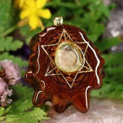 TEP Watermelon Tourmaline With Gold Merkaba And Back Om Pendants 7 TEP Watermelon Tourmaline With Gold Merkaba And Back Om Pendants