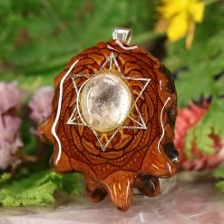 TEP Watermelon Tourmaline With Silver Merkaba And Back Om Pendants