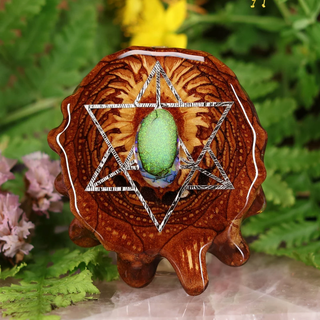 TEP Pendants Sterling Opal With Silver Merkaba 3 TEP Pendants Sterling Opal With Silver Merkaba