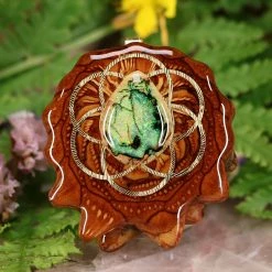 TEP Pendants Sterling Opal With Gold Seed Of Life