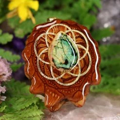 TEP Pendants Sterling Opal With Gold Seed Of Life