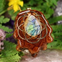 TEP Pendants Sterling Opal With Gold Seed Of Life