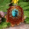 TEP Pendants Shattuckite With Gold 64 Star Tetrahedron