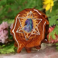 TEP Pendants Sterling Opal With Silver Merkaba