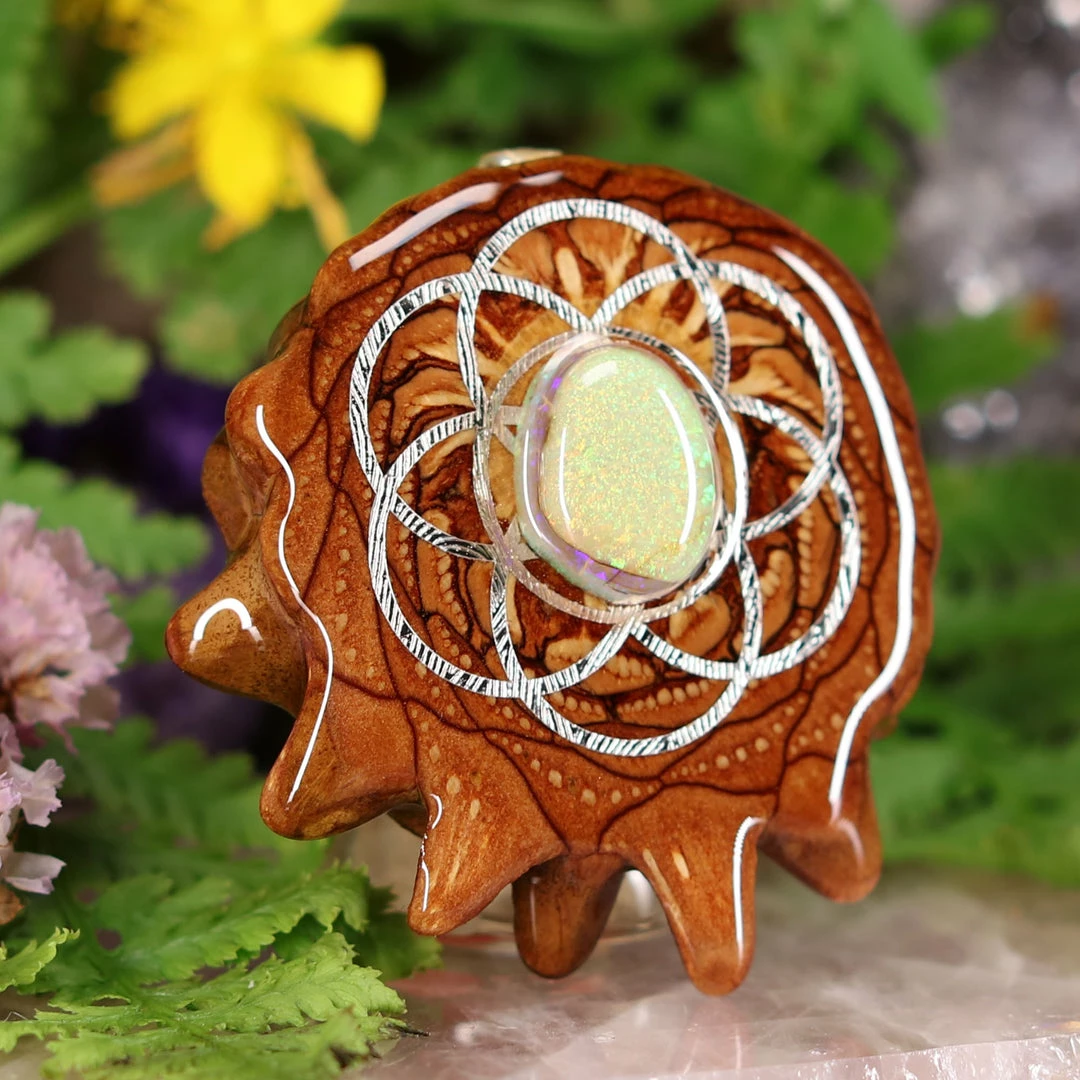 TEP Sterling Opal With Silver Seed Of Life 5 TEP Sterling Opal With Silver Seed Of Life