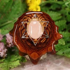 TEP Pendants Rose Quartz With Silver Merkaba