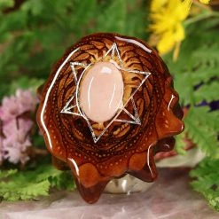 TEP Pendants Rose Quartz With Silver Merkaba