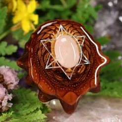TEP Pendants Rose Quartz With Silver Merkaba