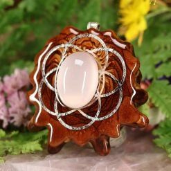 TEP Rose Quartz With Silver Seed Of Life Pendants