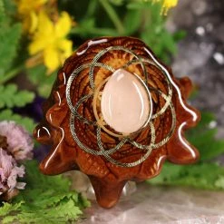 TEP Rose Quartz With Gold Seed Of Life