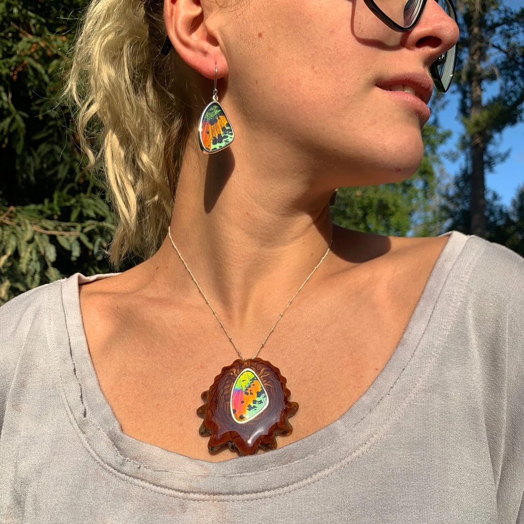 Third Eye Pinecones Sunset Moth Butterfly Wing Earrings Accessories 5 Third Eye Pinecones Sunset Moth Butterfly Wing Earrings Accessories