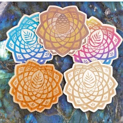 Third Eye Pinecones Wood Stickers - Third Eye Mandala