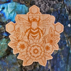 Third Eye Pinecones Wood Sticker - Bee's