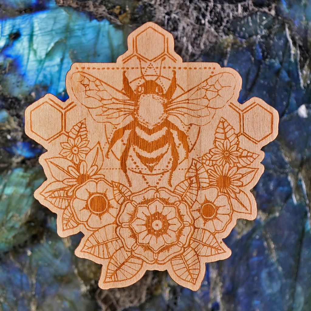 Third Eye Pinecones Wood Sticker - Bee's 4 Third Eye Pinecones Wood Sticker - Bee's
