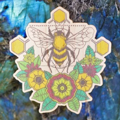 Third Eye Pinecones Wood Sticker - Bee's 7 Third Eye Pinecones Wood Sticker - Bee's