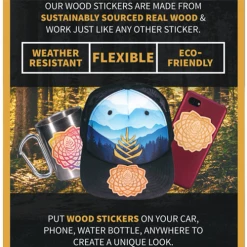 Third Eye Pinecones Wood Stickers - Third Eye Mandala